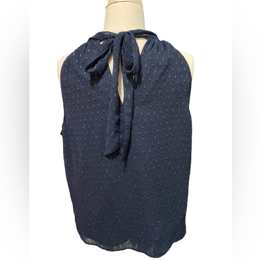 J. Crew factory Gold thread tie-neck tank size 14 - Picture 3 of 7